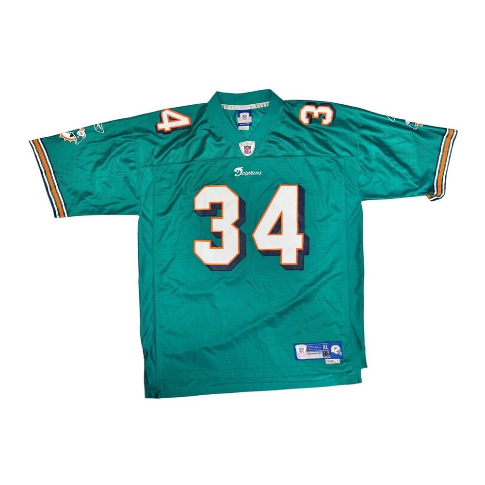 Reebok Miami Dolphins Ricky Williams 34 Stitched NFL Jersey Mens XL Aqua Teal